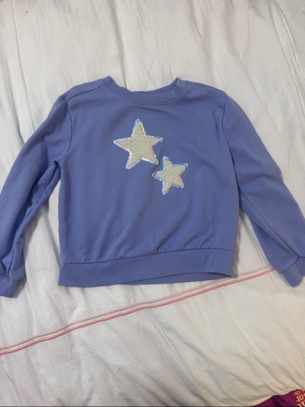 Cat & Jack Lavender Crewneck Sweatshirt with Sequin Stars